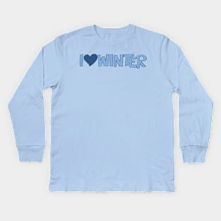 I Heart Winter Illustrated Text with a heart Kids Long Sleeve T-Shirt